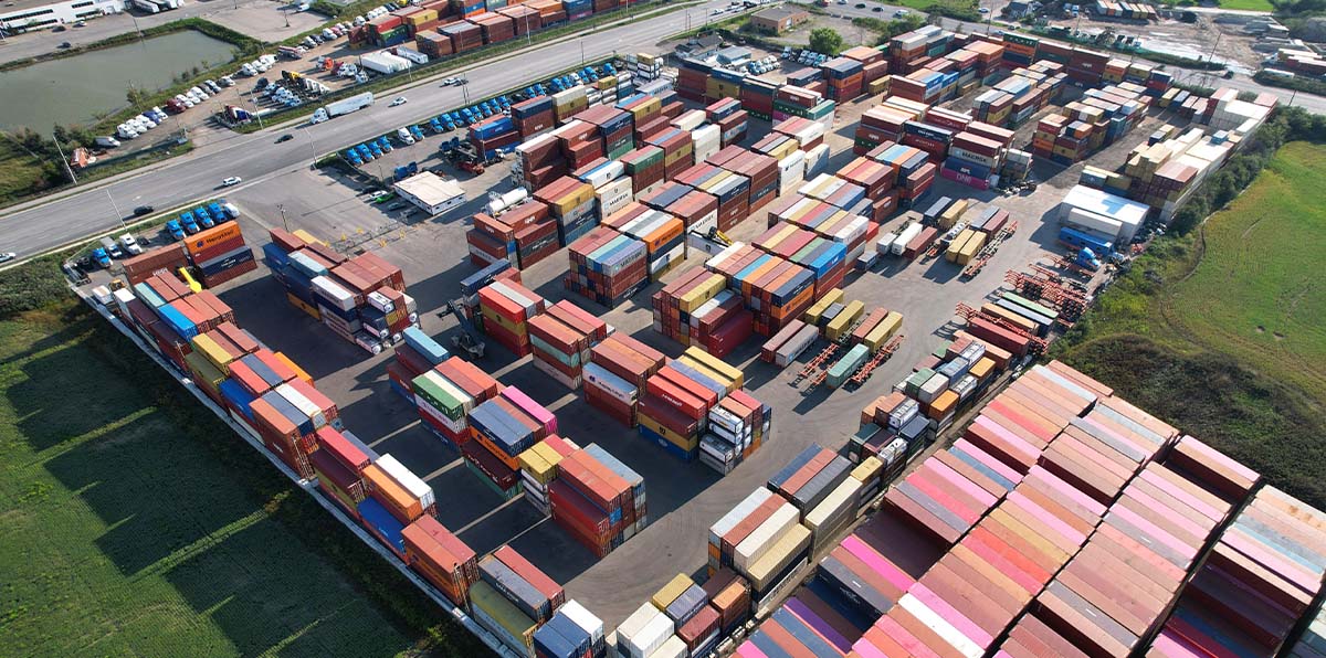 Overview photo of Amar Group container yard with hundreds of containers in storage
