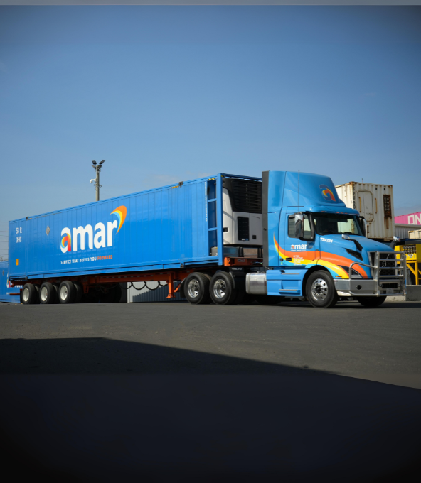 Side view photo of 53’ Dry Amar Group Container