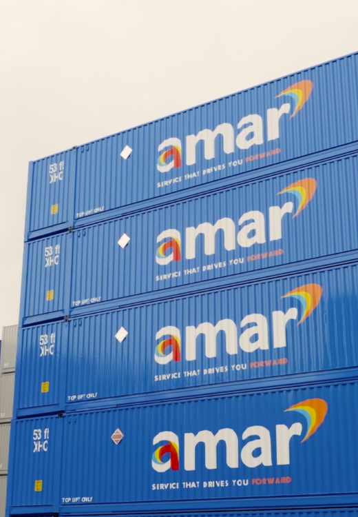 Stack of four Amar group containers