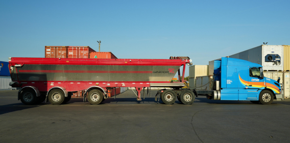 Amar Group Live Bottom Trailer transporting granular materials