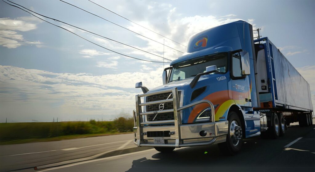 Amar Group tractor unit hauling a container